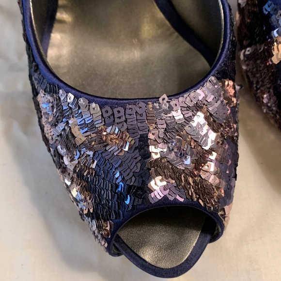 SALVATORE FERRAGAMO Colorblock Sequin Pumps - Picture 5 of 14